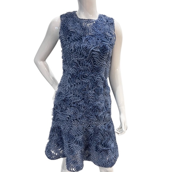 Akris Punto Dress Gingham Applique Tulle Sleeveless size 6 - Picture 8 of 16